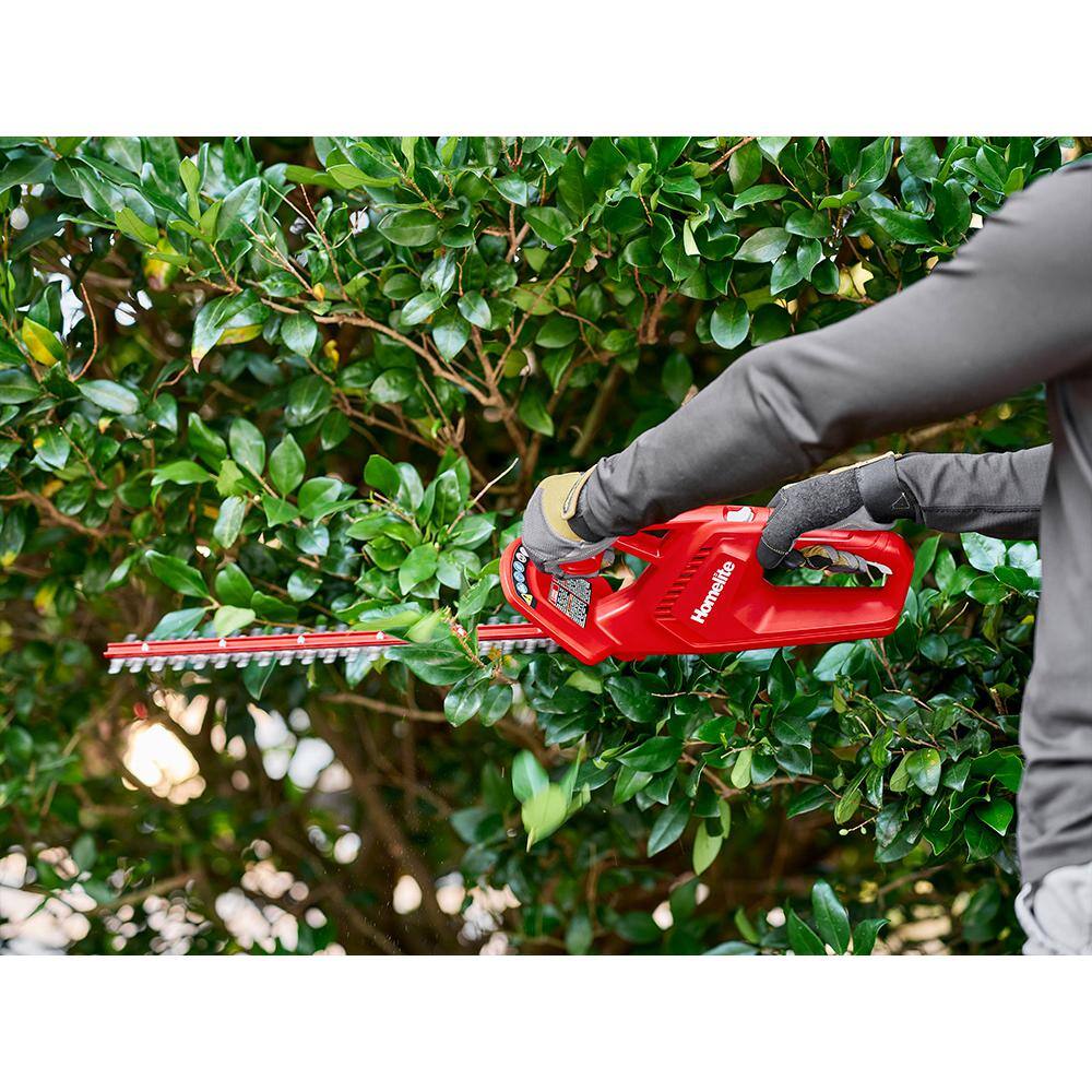 Homelite 12V Lithium 18 in. Cordless Hedge Trimmer with Internal 2.5 Ah Battery and Charger HOMHT20