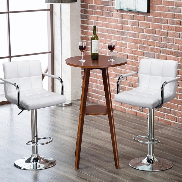 Yaheetech 2pcs Bar Stools with 360-Degree Swivel and Adjustable Height