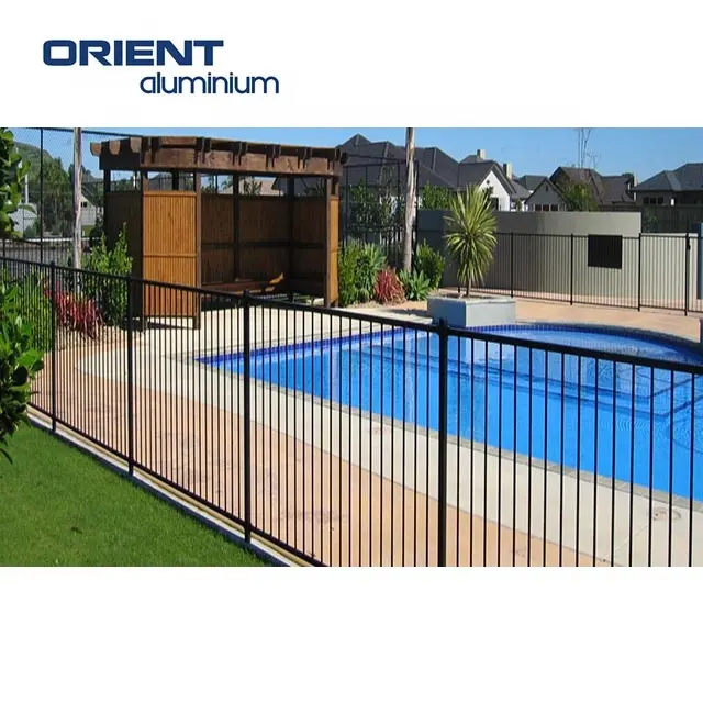 China factory direct supply high quality 3D fence garden black powder coated Australia type aluminum vertical blade fencing