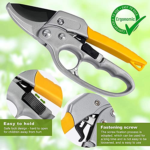 MEPEREZ-Advanced pruning shears, enhanced garden shears, sharp gardening shears, ergonomics and labor-saving ratchets pruners, 3 times labor-saving gardening shears