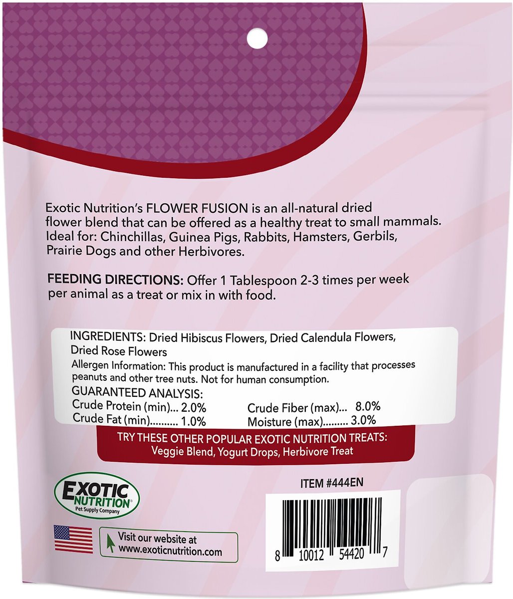 Exotic Nutrition Flower Fusion Small Pet Treats， 0.88-oz bag