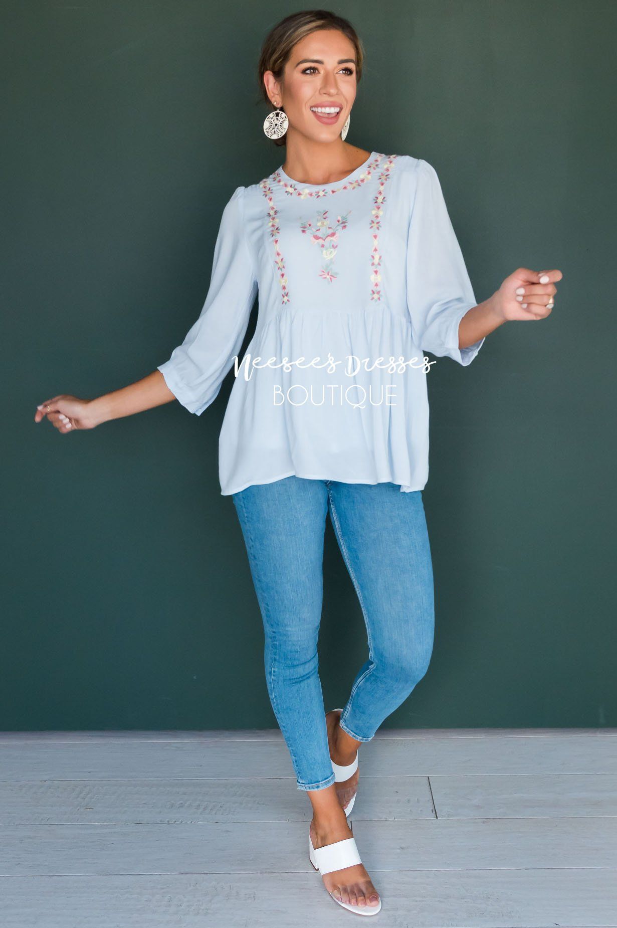 Spring Is In The Air Embroidered Blouse