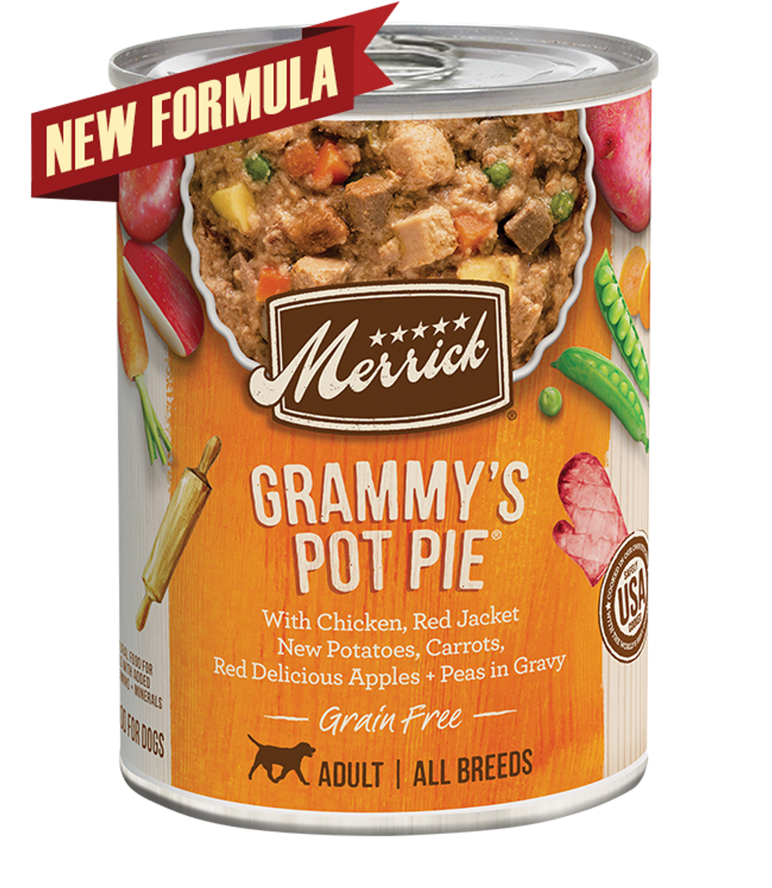 Merrick Grain Free Grammy's Pot Pie Canned Dog Food， 12.7 Oz.