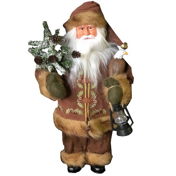 16 Standing Santa Christmas Figure with a Lamp and an Eagle