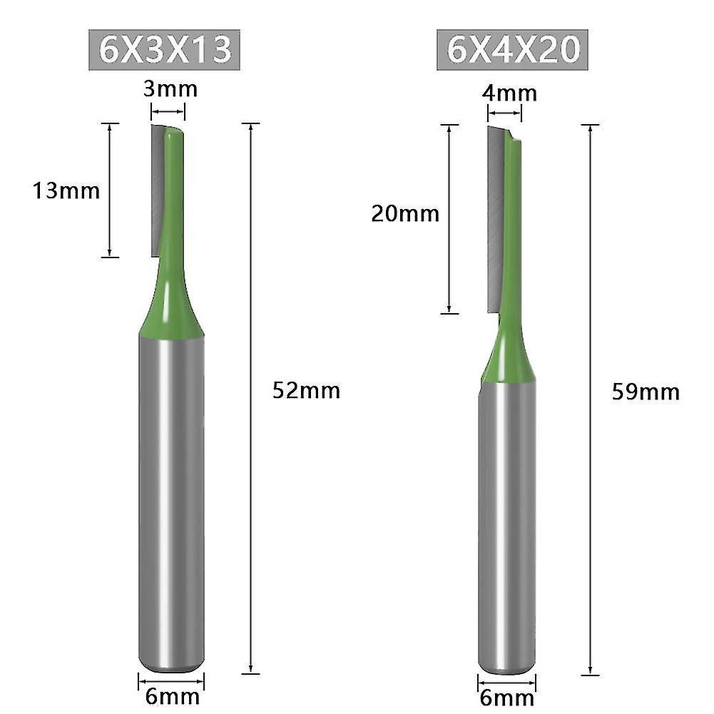 7pcs 6mm Shank Straight Router Bit Cutter With Carbide Edges Carpentry Cutter Woodworking Tool Cutter