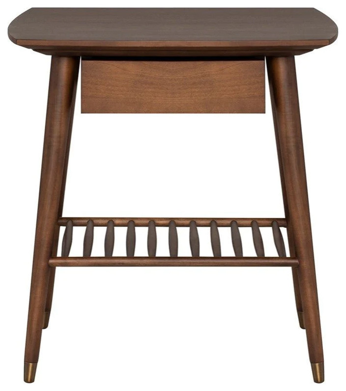 Flynn Walnut Side Table   Midcentury   Side Tables And End Tables   by Rustic Home Furniture Deco  Houzz