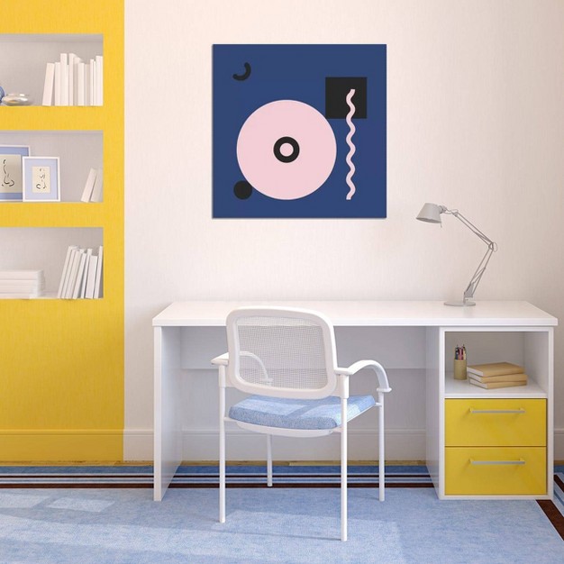 Pink Circle And Blue Square By Alisa Galitsyna Unframed Wall Canvas Icanvas