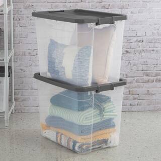 Sterilite 108 qt. Clear Stacker Storage Container Tote with Latching Lid (8-Pack) 8 x 14783V04