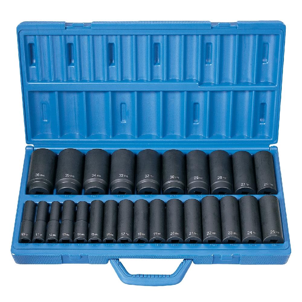 1/2 Drive 26 Pc. Deep Length Metric Master Set ;