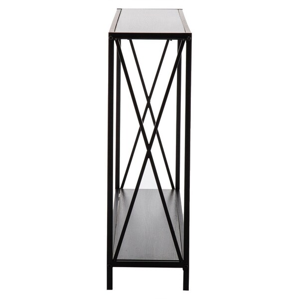 Iron Frame Wood Grain Side Table