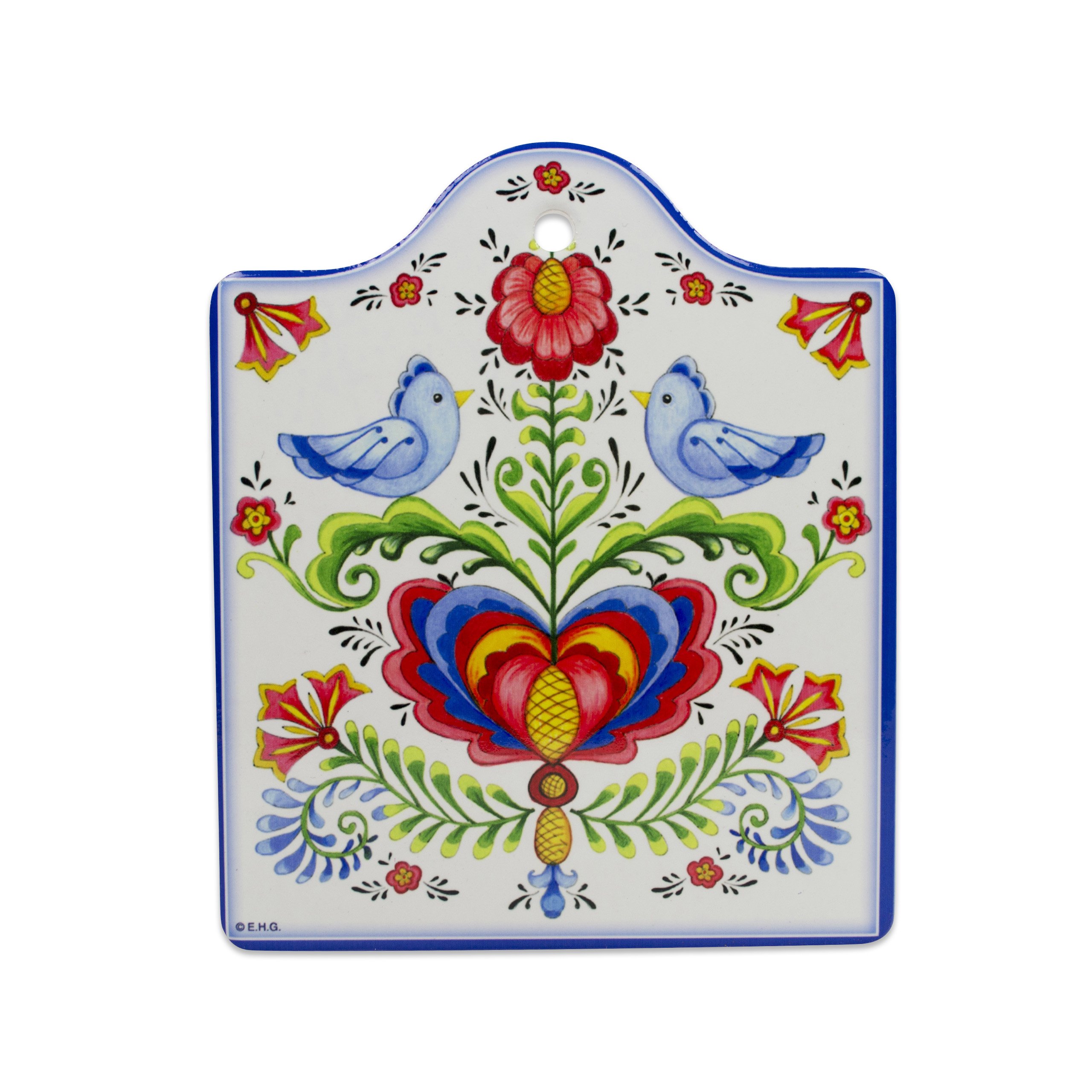 Cork Backed Ceramic Cheeseboard Lovebirds