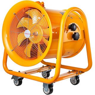 VEVOR 16 in. Utility Blower Fan Explosion Proof Fan 1100-Watt 60Hz 3450 RPM with Wheels for Extraction Ventilation in Orange ZLFJYJ16CFB000001V6