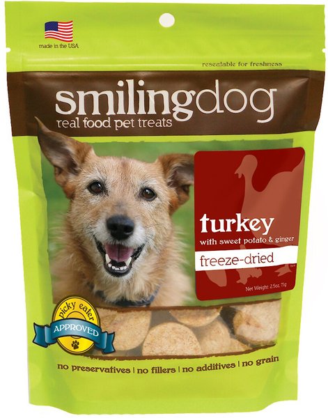 Herbsmith Smiling Dog Turkey with Sweet Potato and Ginger Freeze-Dried Dog Treats