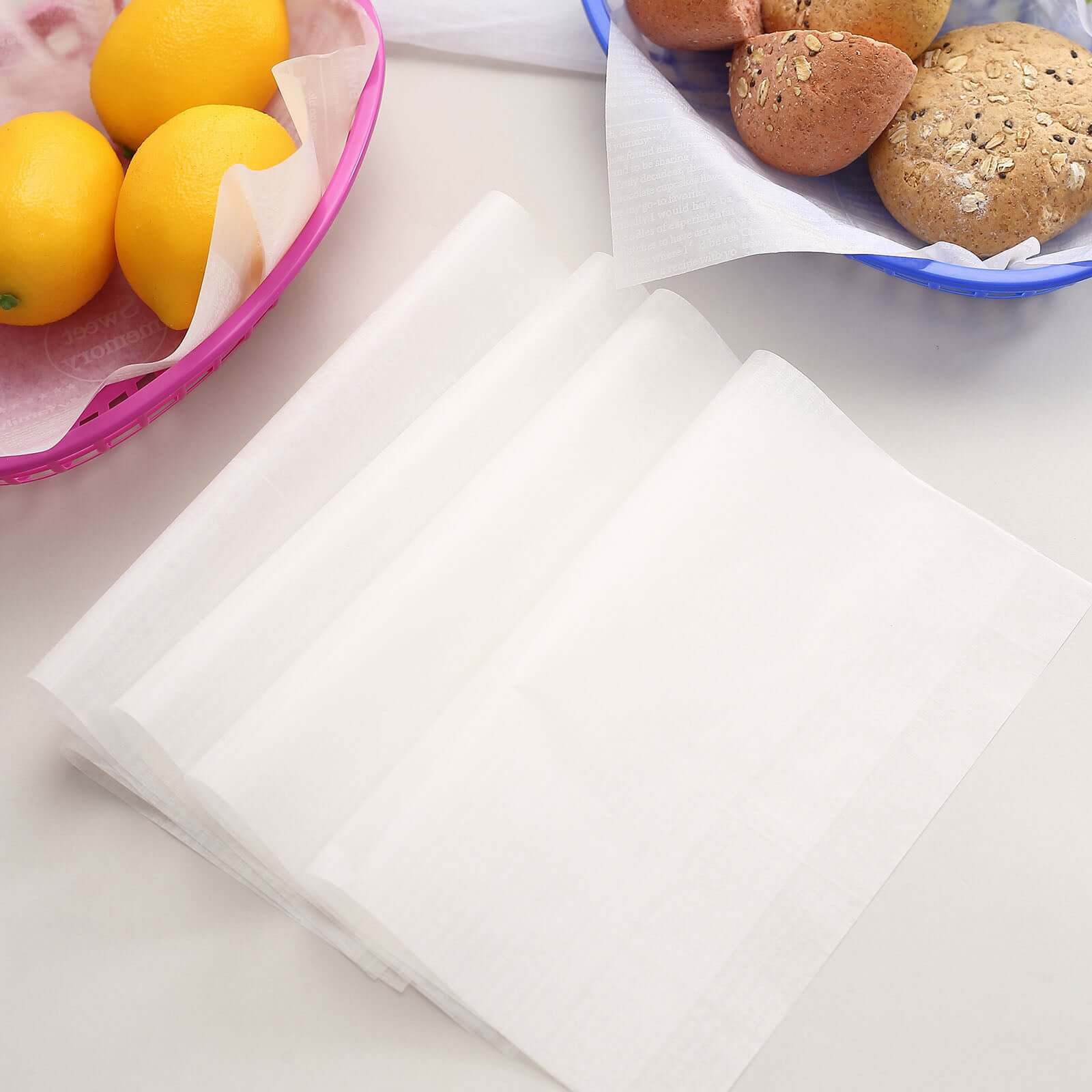 50 Pack White Pre-Cut Rectangle Wax Paper Food Basket Liners, Greaseproof Sandwich Wrapper Sheets 35GSM 9