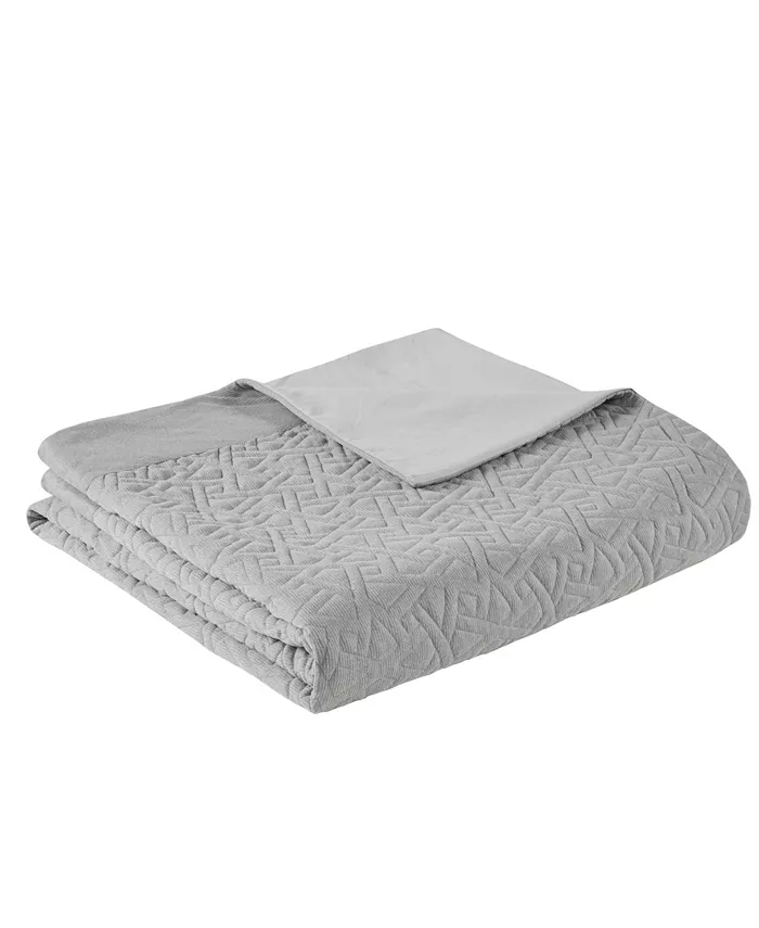 Natori Origami Oversized Knit Quilted Top 3 Piece Duvet Cover Mini Set， Full Queen