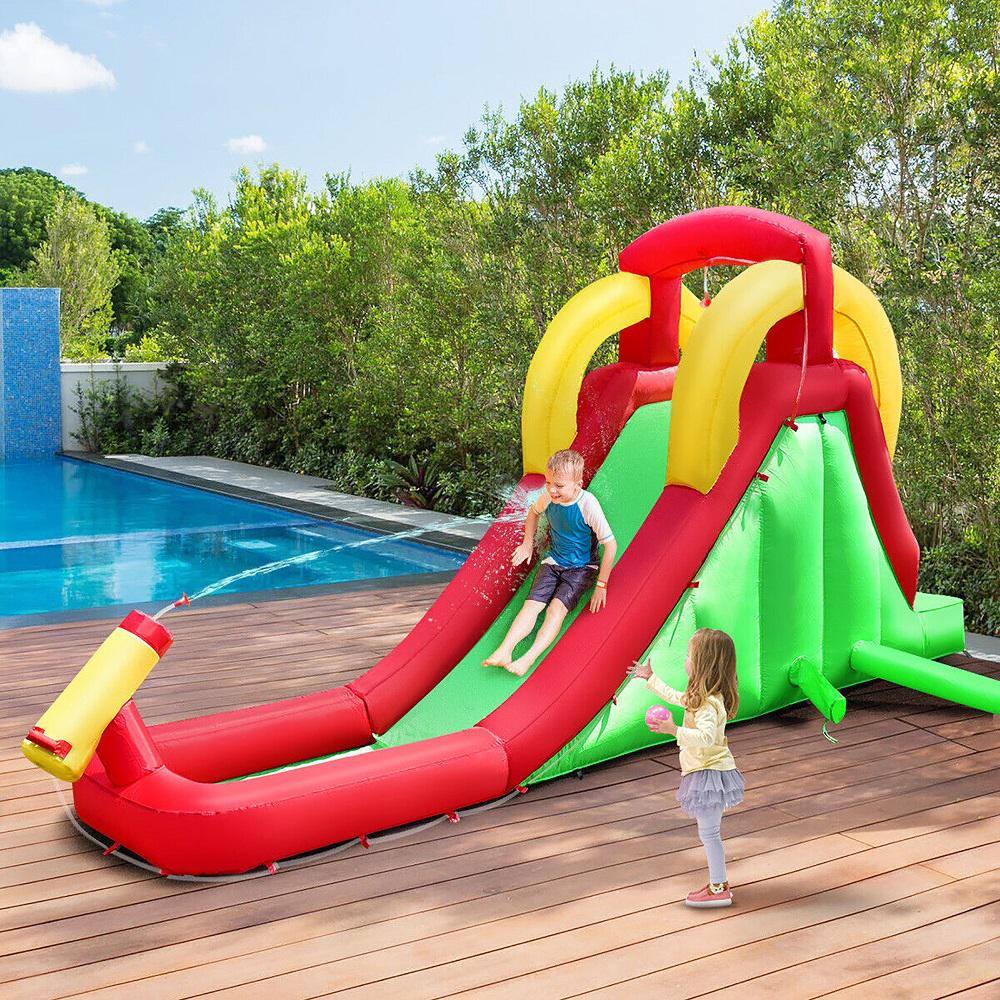 Gymax Inflatable Water Slide Bounce House Bouncer Kids Jumper Climbing with 350-Watt Blower GYM11232