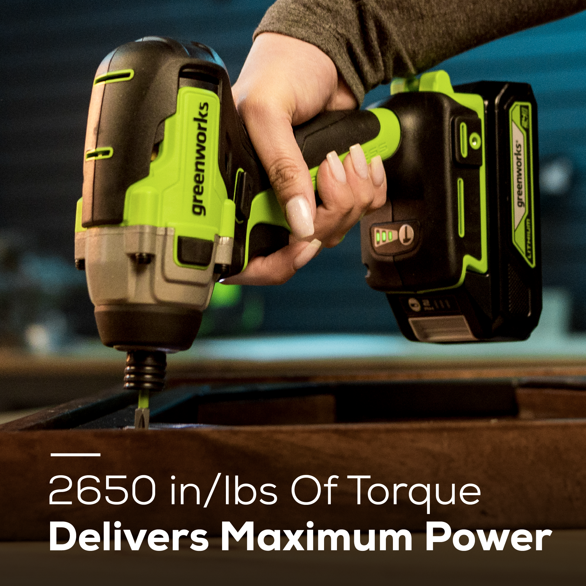 24V Impact Driver  1.5 Ah USB Batteries | Greenworks Tools