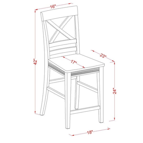 East West Furniture Quincy Counter-height X-back Barstools - Set of 2 (Finish Options)