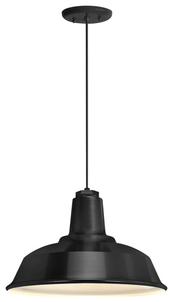 Troy RLM Lighting RH16M BC Bryson 16 quotW 1 Light Outdoor Pendant   Farmhouse   Outdoor Hanging Lights   by Buildcom  Houzz