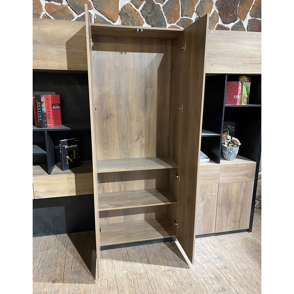 EASTON Display Unit 3.2M - Warm Oak & Black