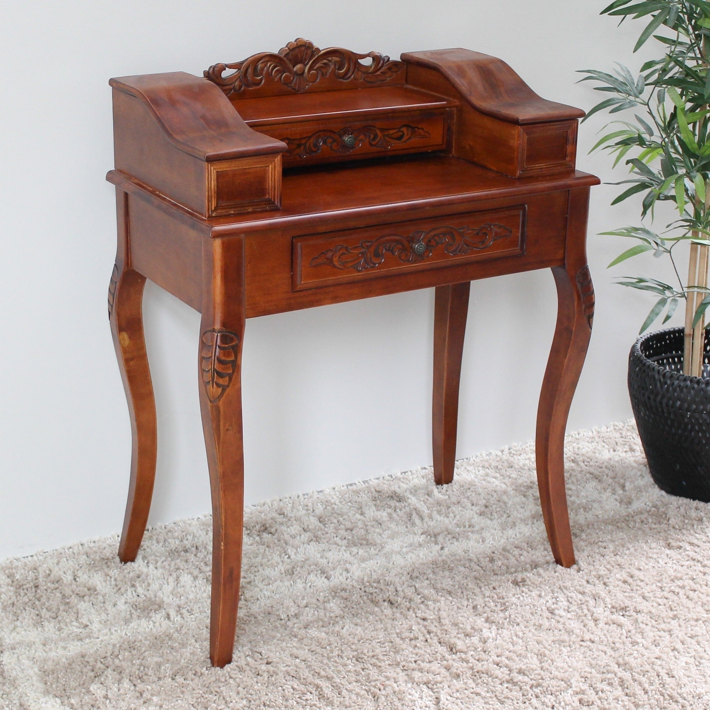 International Caravan Windsor Hand-carved Telephone Table