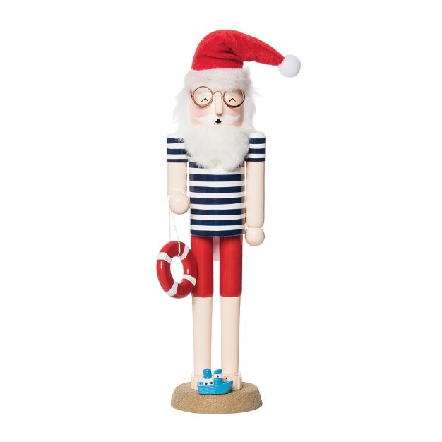 Gallerie Ii Beach Santa W life Buoy Figurine