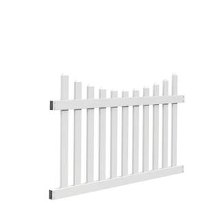 Barrette Outdoor Living Seneca Scallop 4 ft. H x 6 ft. W White Vinyl Fence Panel Kit 73014405