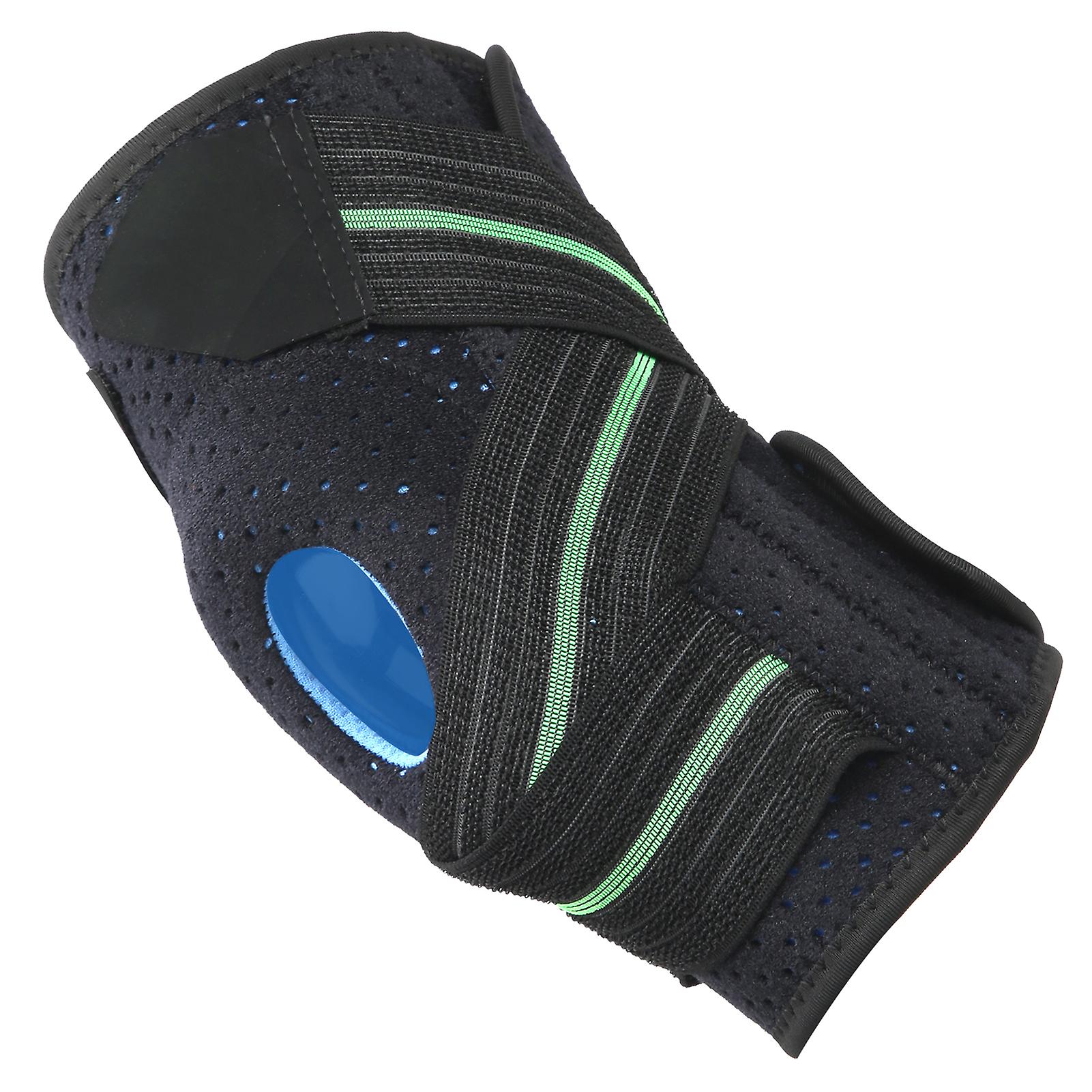 Sports Knee Protective Brace Running Knee Joint Support Silicone Pad Compression Sleevegreen