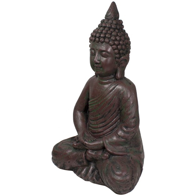 Dark Brown Meditating Buddha Outdoor Garden Statue