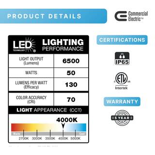 Commercial Electric 175W Equivalent Integrated LED Bronze Dusk to Dawn Commercial Refractor Wall Pack Light 6500 Lumens 4000K PRWX50-H-PC-4K-BZ