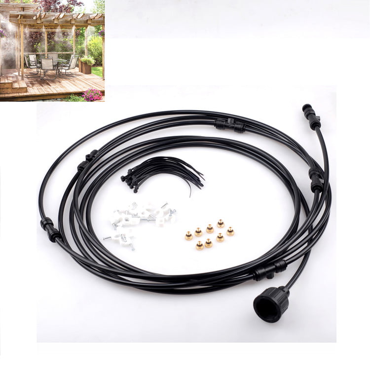 10FT Outdoor Cooling Misting System Fan Cooler Water Cooling Portable Patio Garden Mist Kit