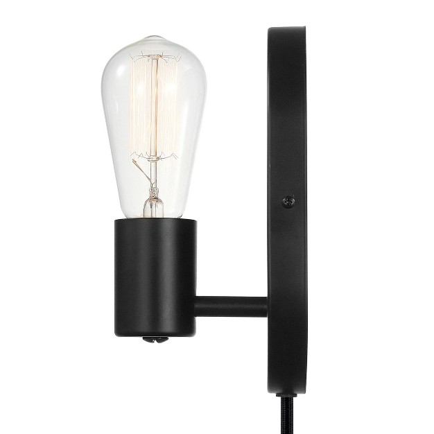 Linus 1 light Matte Black Plug in Or Hardwire Wall Sconce Novogratz X Globe