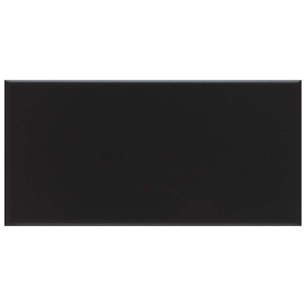 Merola Tile Crown Heights 3 in. x 6 in. Matte Black Ceramic Wall Tile (6.03 sq. ft. Case) WEB3CHMB