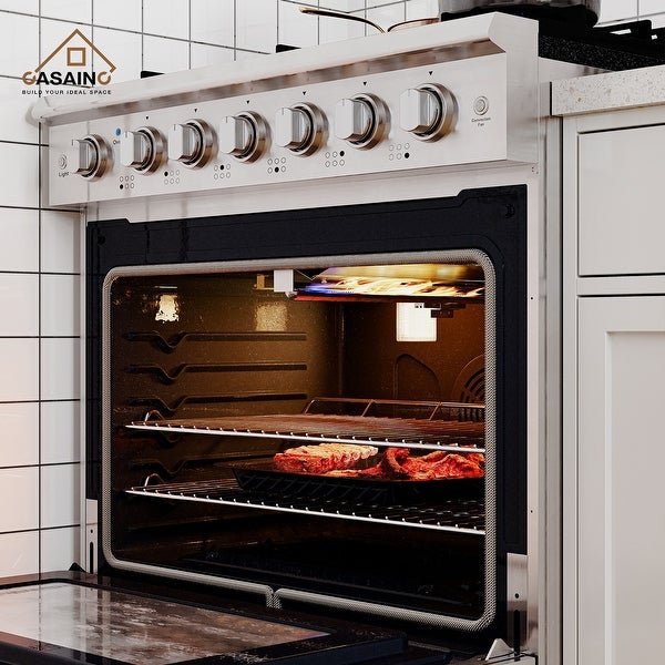 36 inch. 6.0 cu. ft. Front Control Freestanding Gas Range with Oven in Stainless Steel