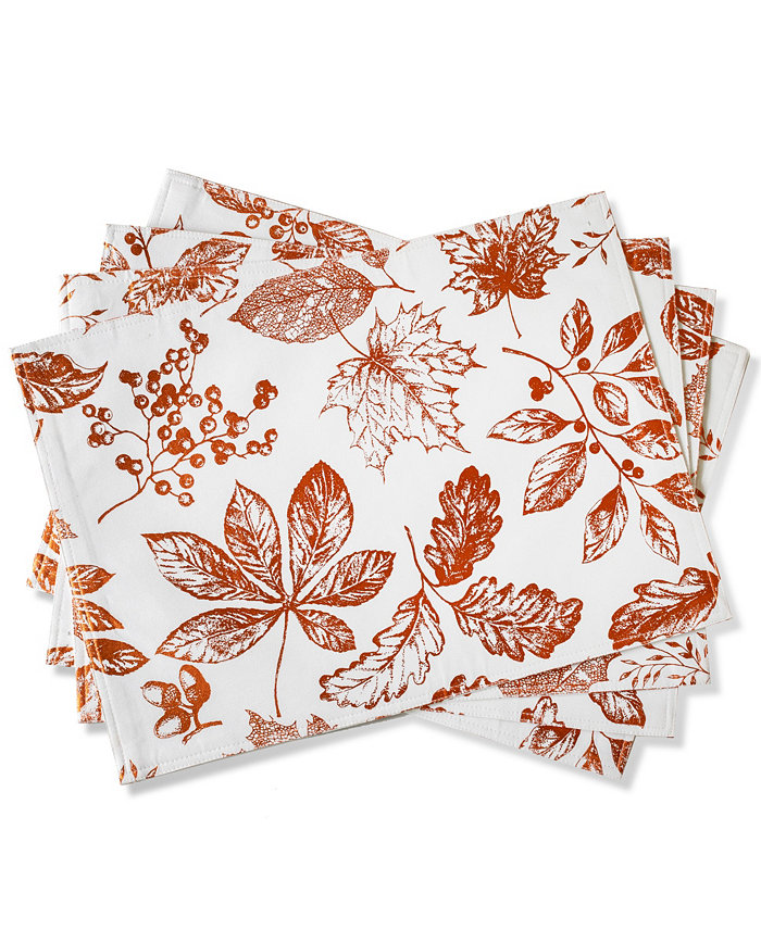 Benson Mills Gilded Leaves Metallic Foil Print Placemat 13 x 18