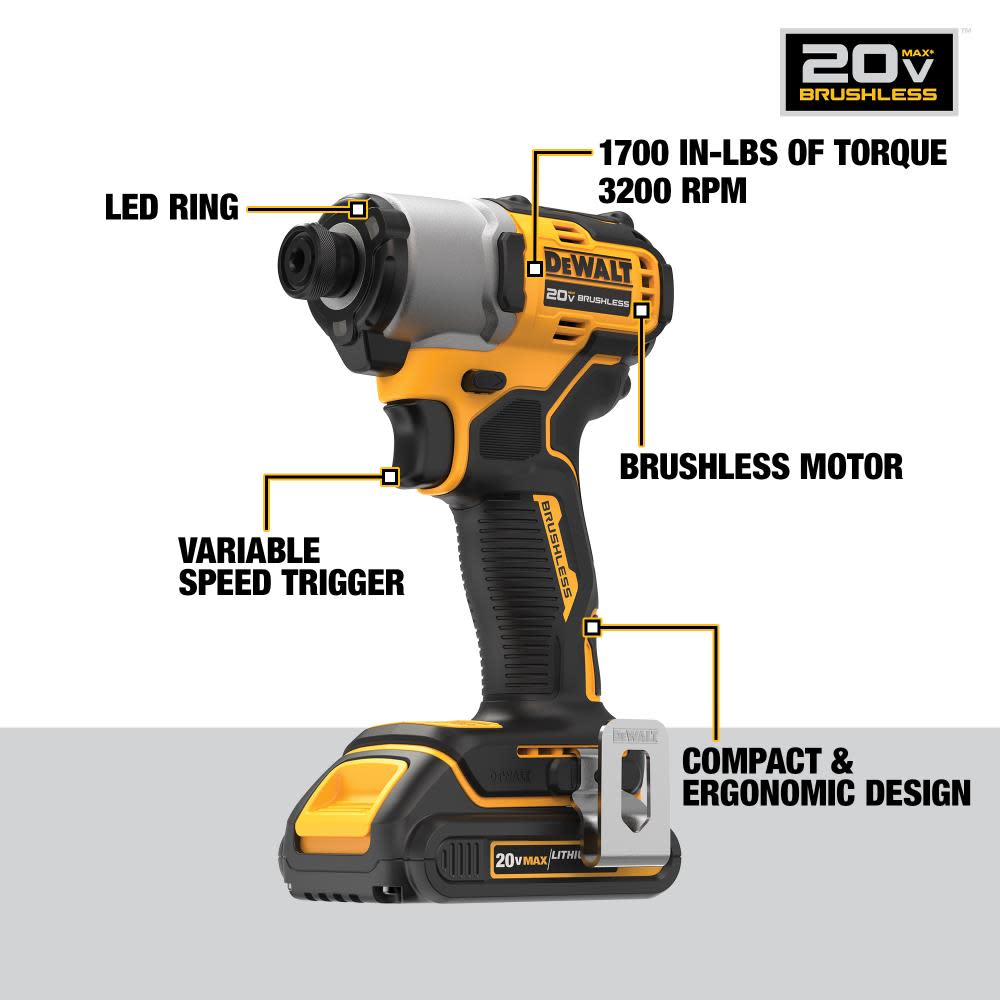 DEWALT 20V Max 1/4 Impact Driver and Oscillating Multi Tool Kit Bundle