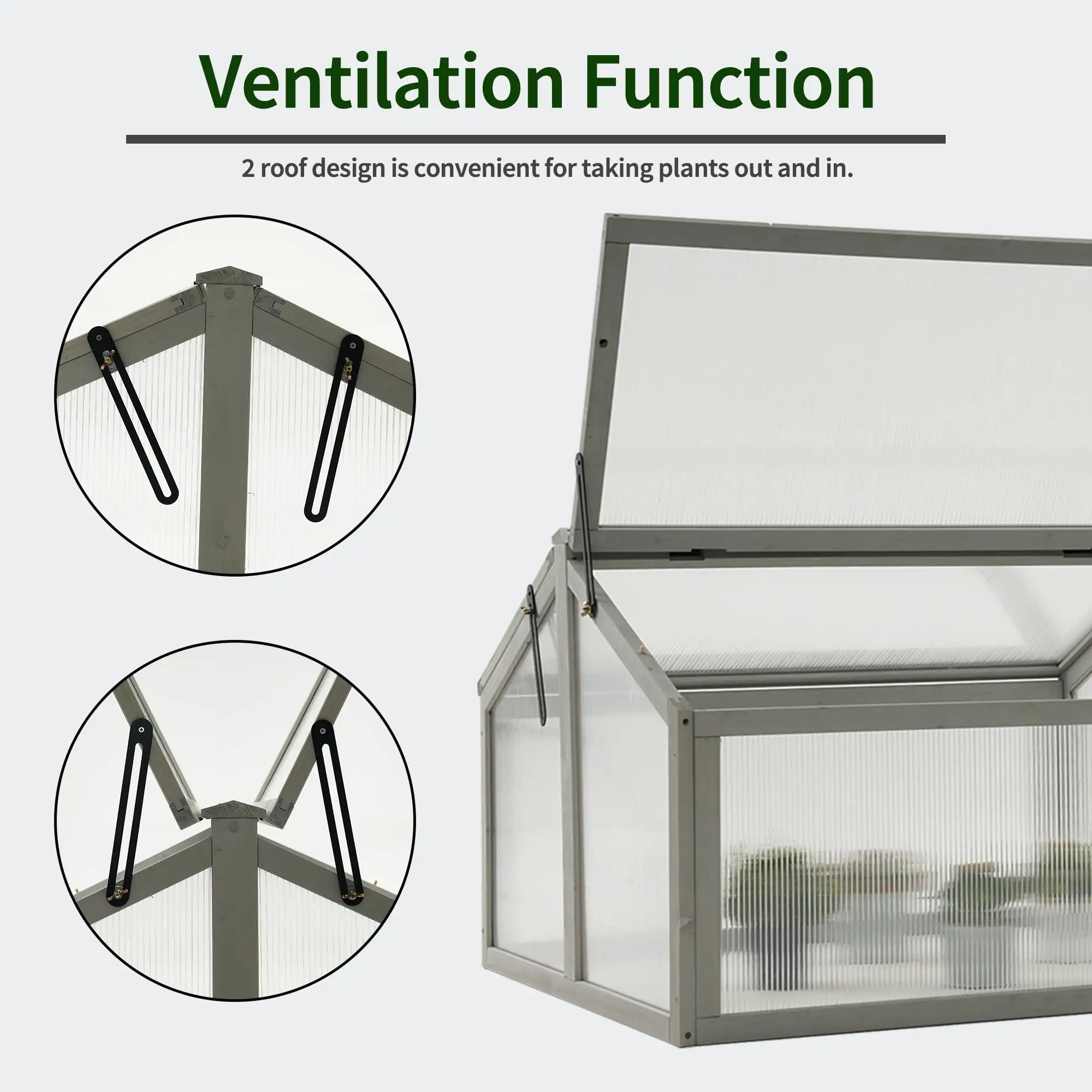 OTXIINXIIN Cold Frame Garden Greenhouses Cold Frame Grow House Greenhouse Wooden Mini Backyard Greenhouse Vegetable Flower Wood