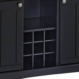 HOMESTYLES Black and Cherry Top Buffet with Hutch 5100-0042-42