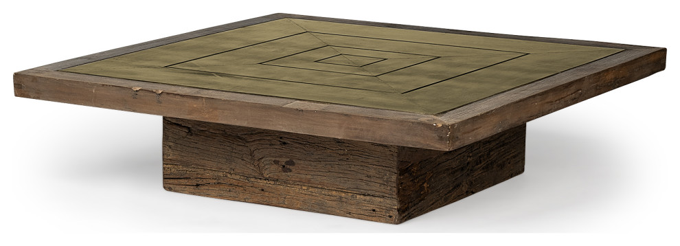 HomeRoots Square Solid Wood Table and Base Coffee Table   Rustic   Coffee Tables   by UStradeENT LLC  Houzz