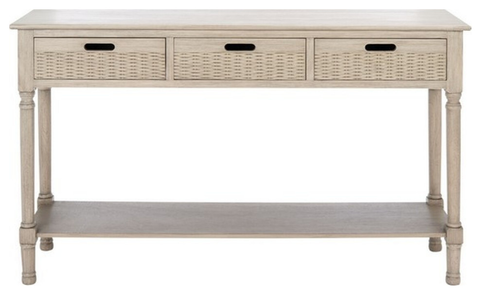 Gracyn 3 Drawer Console  Greige   French Country   Console Tables   by Rustic Home Furniture Deco  Houzz