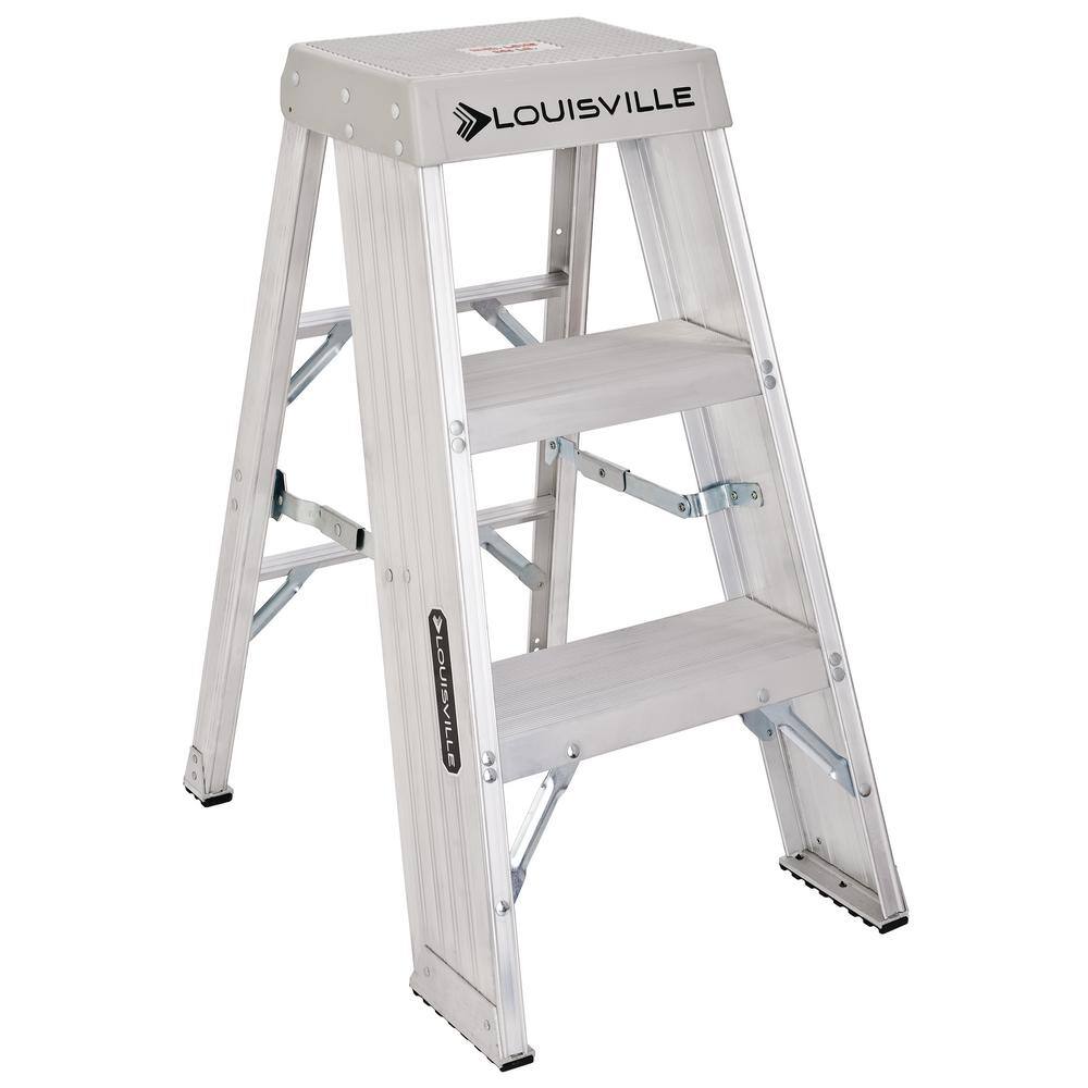 Louisville Ladder 3 ft. Aluminum Step Stand with 300 lb. Load Capacity Type IA Duty Rating AY8003