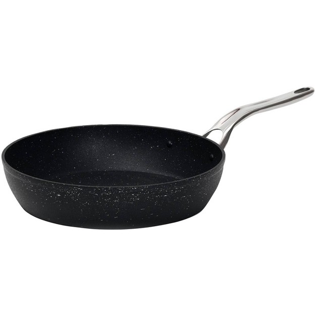 Aluminum Fry Pan With Stainless Steel Handle Black