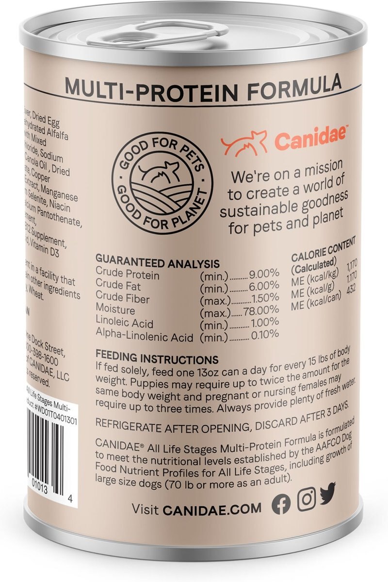 CANIDAE All Life Stages Chicken， Lamb and Fish Formula Canned Dog Food