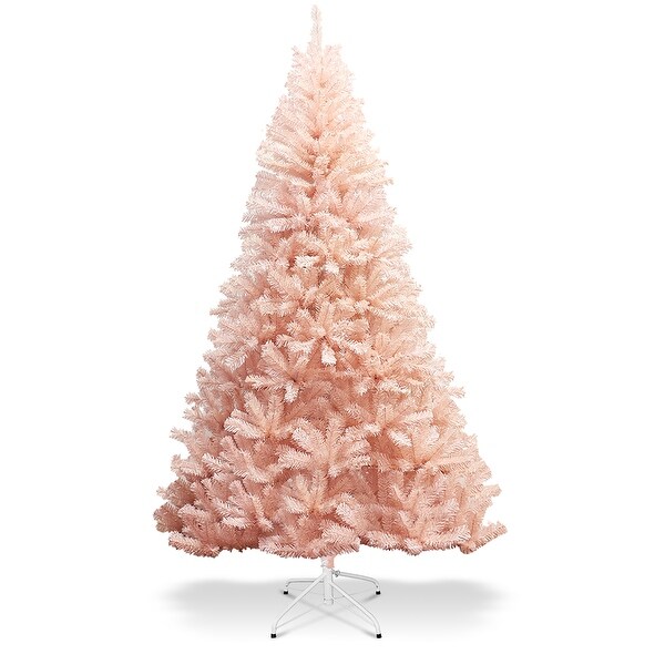 Pink Artificial Christmas Tree with PVC Needles and Metal Stand