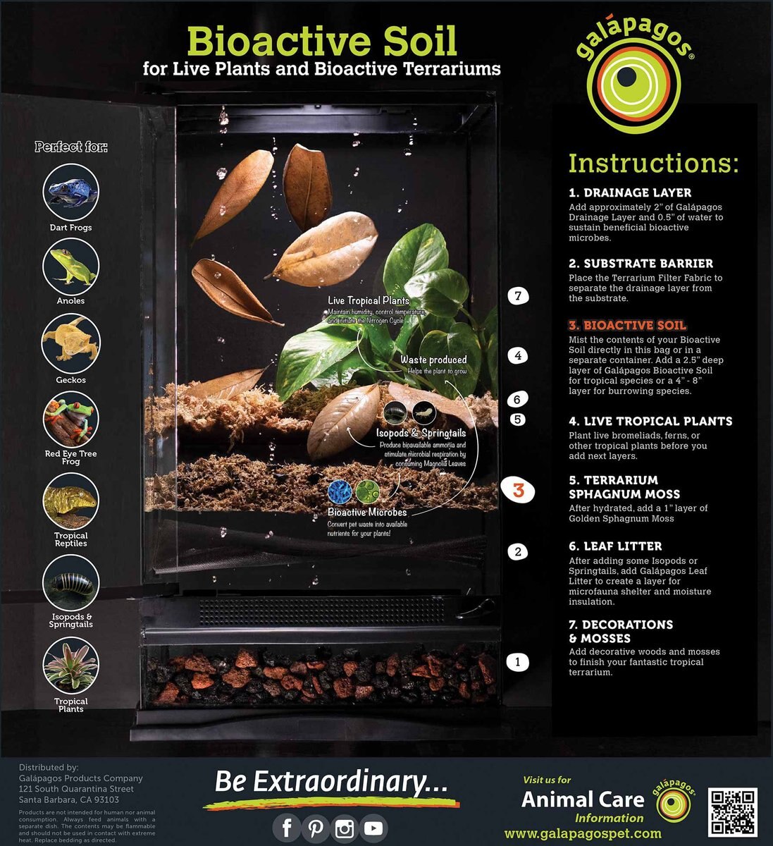 Galapagos Bioactive Soil Tropical Soil Substrate Reptile Bedding