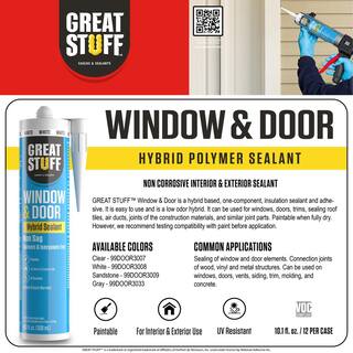 GREAT STUFF 10.1 fl. oz. Gray Window and Door Hybrid Polymer Sealant (12-Pack) 99DOOR3033X12