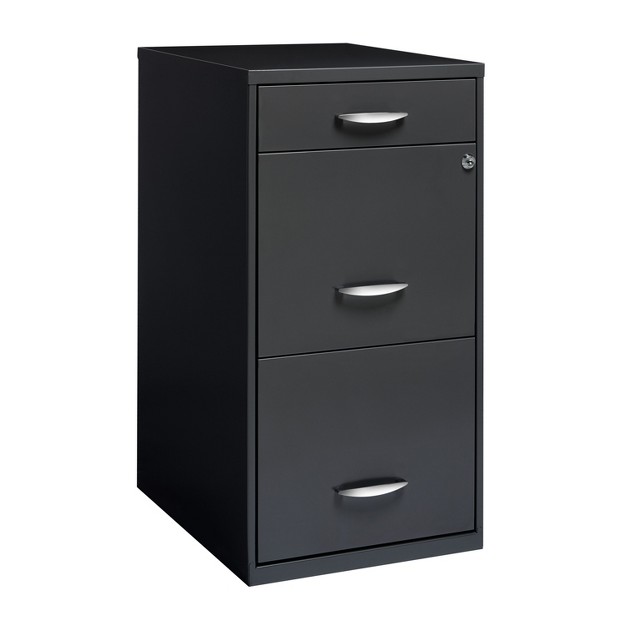 Deep 3 Drawer Metal Organizer File Cabinet With Pencil Drawer