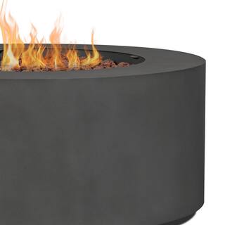 Real Flame Aegean 36 in. W X 15 in. H Round Powder Coated Steel Liquid Propane Fire Pit in Weathered Slate with NG Conversion Kit C9815LP-WSLT