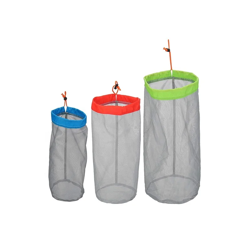 Stuff Sack Lightweight Nylon Mesh Drawstring Storage Bag for Travelling Camping Hiking