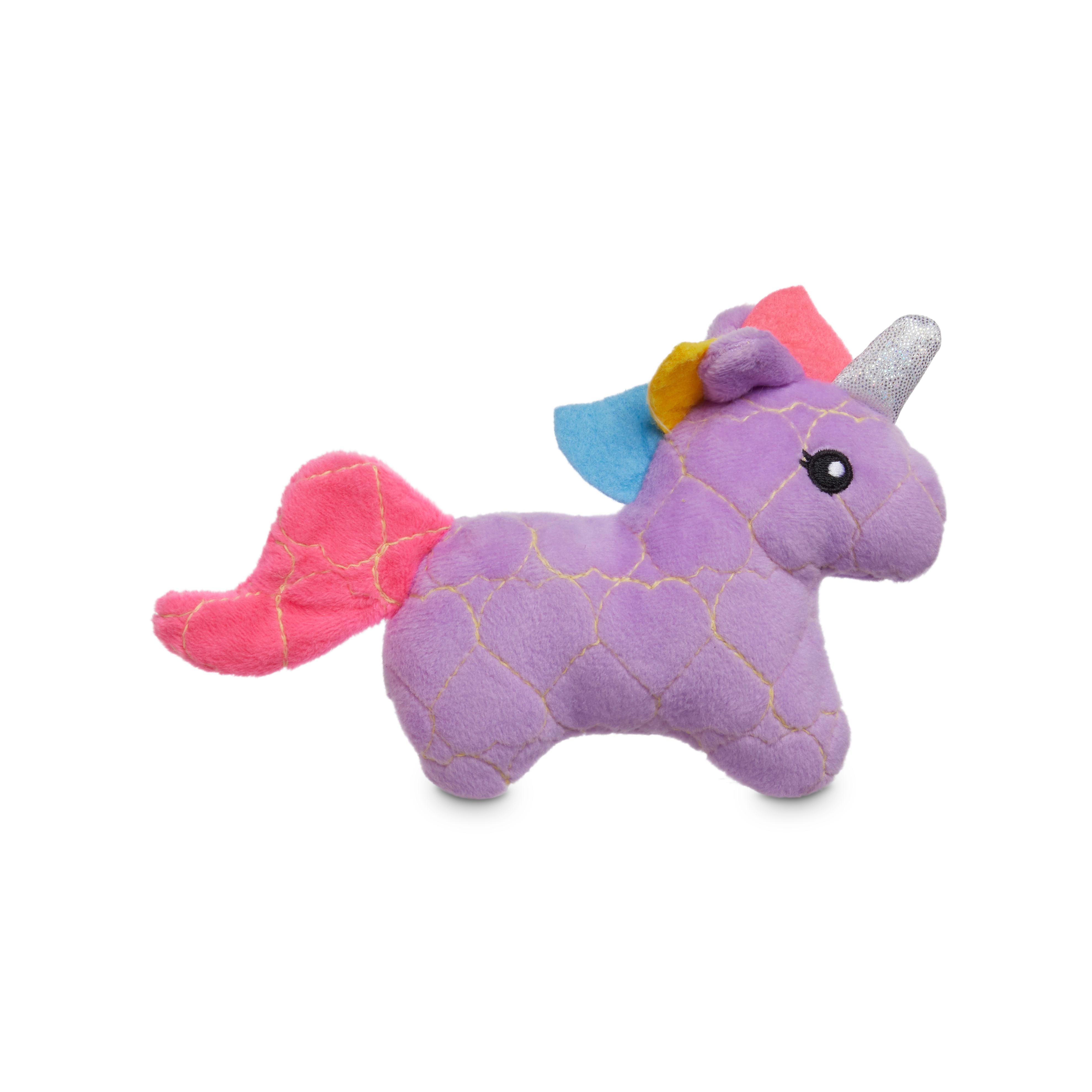 Leaps  Bounds Ruffest  Tuffest Unicorn Tough Plush Dog Toy with Kevlar Stitching， X-Small